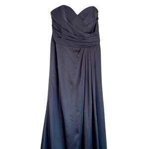 NWT Priscilla of Boston Long Strapless Wrap Pleated Evening Formal Prom Dress 8